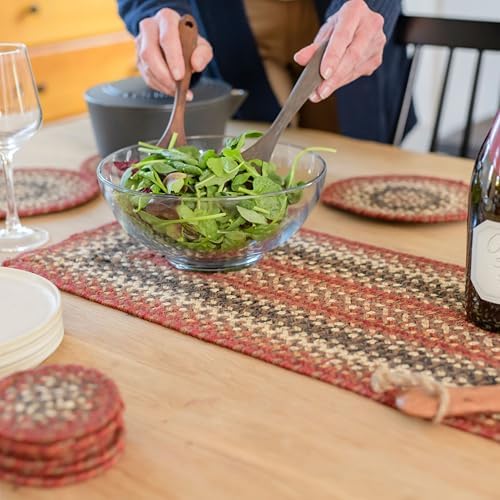 Homespice Chester Jute Braided Table Runner for Cabin Decor, Rect 11x36
