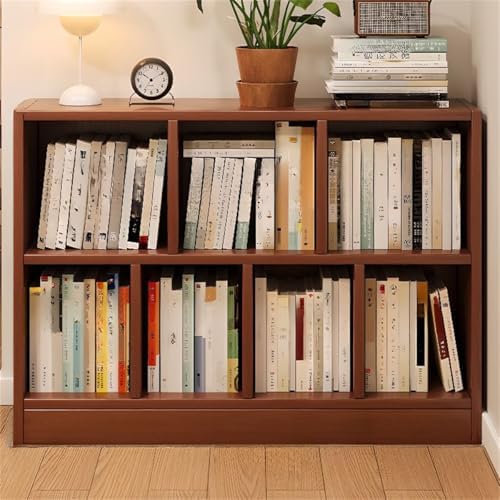 Lumber Organizer Shelf 3/4 Shelves, Lateral Filing or Vertical, Closed Back Floor-standing Bookshelf Rack Bookcase Cabinet Tiered Shelf Grid Storage Unit Dark Walnut 39.4"L x 9.4"W x 31.5"H