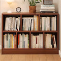 Lumber Organizer Shelf 3/4 Shelves, Lateral Filing or Vertical, Closed Back Floor-standing Bookshelf Rack Bookcase Cabinet Tiered Shelf Grid Storage Unit Dark Walnut 39.4"L x 9.4"W x 31.5"H