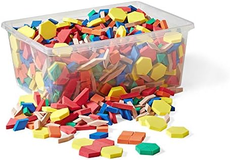 hand2mind Foam Pattern Blocks, Geometric Shapes for Kids, Pattern Play, Toddler Pattern Blocks, Learning Shapes for Kindergarten, 3D Shapes Manipulatives, Sorting Math Blocks (Set of 1,250)