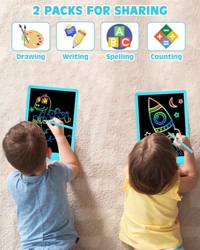 PINKCAT LCD Writing Tablet, Doodle Board Toys Gifts for 3-8 Year Old Girls Boys, 10 Inch Mess Free Coloring Books, Drawing Pad for Kids, Gifts for Toddler Christmas Stocking Stuffers Travel, Blue