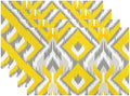 Batmerry Geometric Placemats,Retro Geometric Ikat Yellow Gray Pattern Woven Burlap Modern Linen Washable Insulation Table Mats for Farmhouse Placemats Set of 4