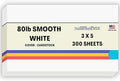 300 Bright White Smooth Card Sheets - 80# Cover Weight - 3" X 5" (3X5 Inches) Photo|Card|Frame Size - 80 lb/Pound Quality Paper for Consistency in Print as a Result of The Smooth Finish