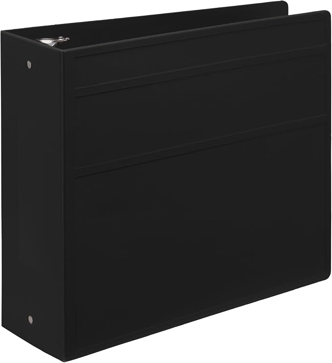 Carstens 4-Inch Heavy Duty 3-Ring Binder - Side Opening, Black, Durable Plastic, No-Gap Rings, Waterproof Cover, No Pockets, Holds 600 US Letter Sheets, BPA-Free, Made in USA (1845-3R), Case of 10