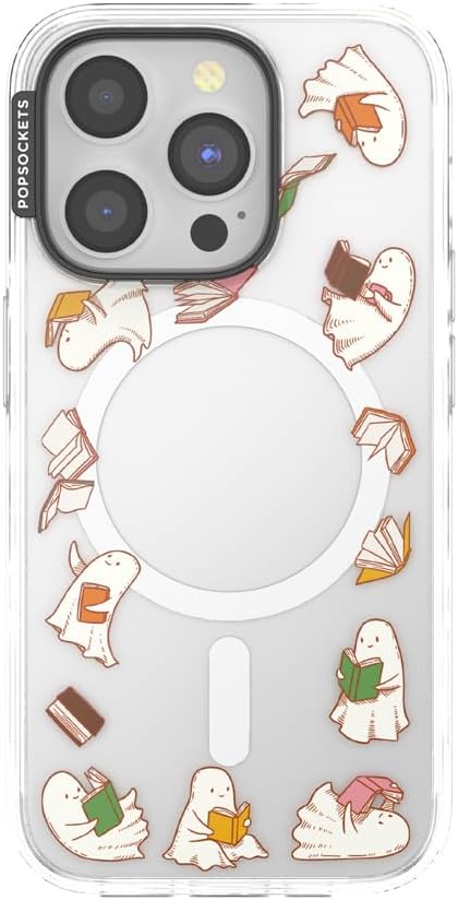 PopSockets iPhone 15 Pro Phone Case with MagSafe, Wireless Charging Compatible, Bookish - Bookish Besties