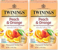 Twinings Peach & Orange Herbal Tea Individually Wrapped Bags, Juicy & Fruity, Naturally Caffeine-Free, Enjoy Hot or Iced, 20 Count (Pack of 2)