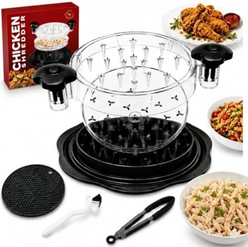 Chicken Shredder Twist Tool Large, Anti-Slip Grip with Suction Base