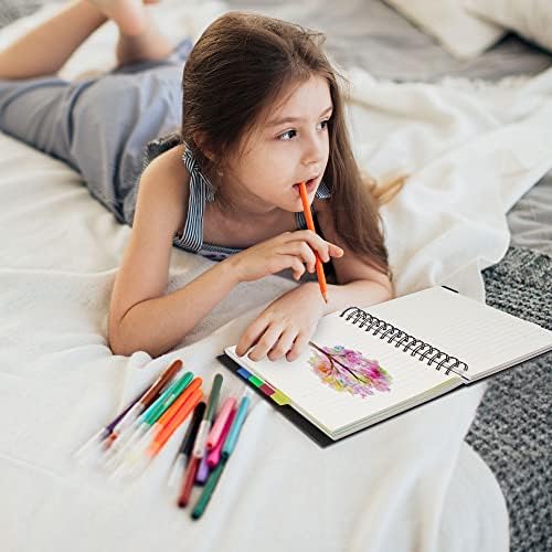 CAGIE 5 Subject Notebook with Dividers, 5x7, Black, 4 Pack