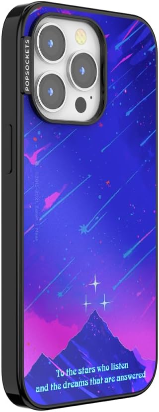 PopSockets iPhone 13 Pro Phone Case with MagSafe, Wireless Charging Compatible, Bookish - Mirror Starfall