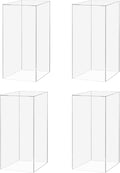 Marketing Holders 4 Pack Tall Acrylic Pedestal Stand Clear Hollow No Lid Flower Tower 12" x 12" x 32" Display Weddings Funerals Boutiques Parties Decor Collectible Cube Riser Clear