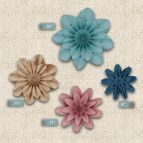 Teacher Created Resources Calming Colors Paper Flowers Premade Decorations for Party Photo Backdrops, Classrooms Walls, Showers and Birthday Celebrations (TCR8349)