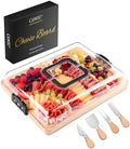 CAWIU Portable Charcuterie Board with Lid, Travel Cheese Board & Snack Tray