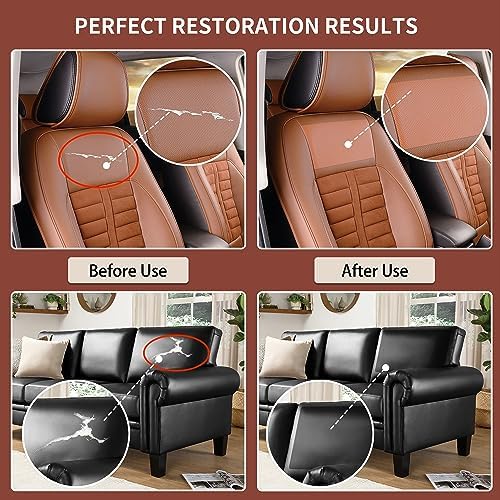 Leather Repair Patch Tape Kit, Self Adhesive Leather Repair for Furniture, Couch, Sofa, Car Seats,Office Chair,Vinyl Repair Kit.3.1inx60in