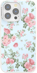 PopSockets iPhone 13 Pro Phone Case with MagSafe- Cottage Tutu Blue | Magnetic, Wireless Charging, Camera & Drop Protection, Light Blue, Baby, Flower, Floral