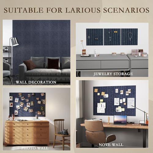 JBER Cork Board Alternative, 6 Pack 36" x 24" Felt Board, Starlight Blue