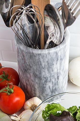 Fox Run Marble Utensil Holder, White Medium