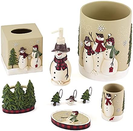 Avanti Linens - Tumbler, Resin Countertop Accessories, Christmas Decorations (Snowmen Gathering Collection)