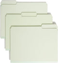 Smead Pressboard File Folder, 1/3-Cut Tab, 2" Expansion, Letter Size, Gray/Green, 25 per Box (13234)