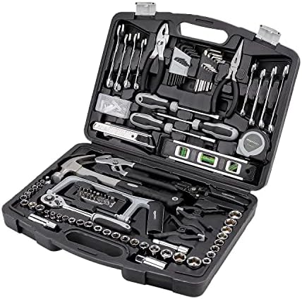 Amazon Basics 173-Piece General Household Hand Tool Set with Storage Case, Portable Tool Kit for Home Maintenance and Everyday Repairs