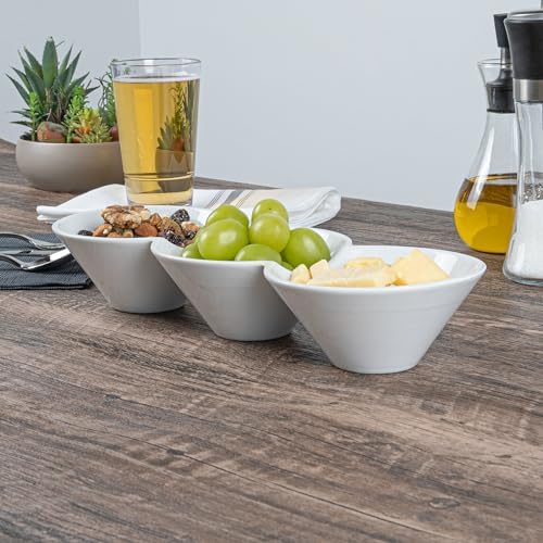 Restaurantware 18 oz Round White Porcelain Modern Bowl Set