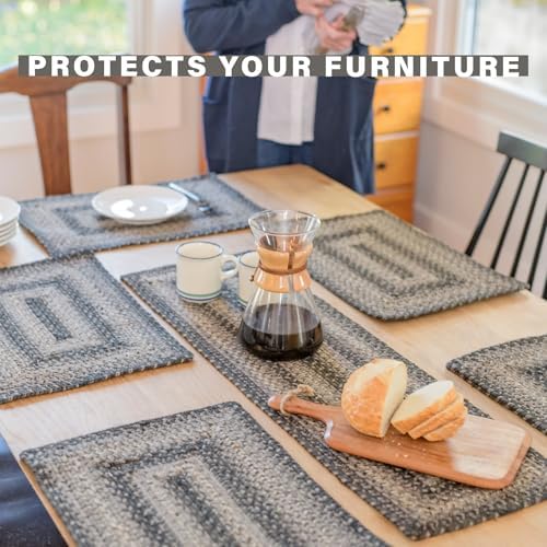 Homespice Flint Hill Jute Braided Placemats, Oval 13x19 Set of 4