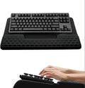 Wrist Rest for Computer Keyboard, 2 in 1 Keyboard Wrist Support Pad, Memory Foam Keyboard Riser Holder Lift Tray with Wrist Pad for Easy Typing for Office Desk, Home, School (Square Black)
