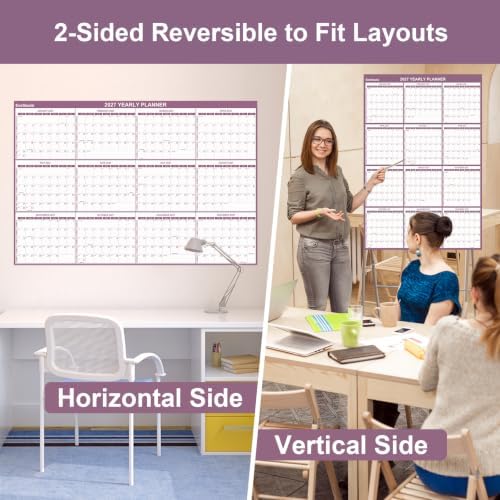 2027 Wall Calendar 32" x 48" Wet & Dry Erase 12 Months Calendar for Wall