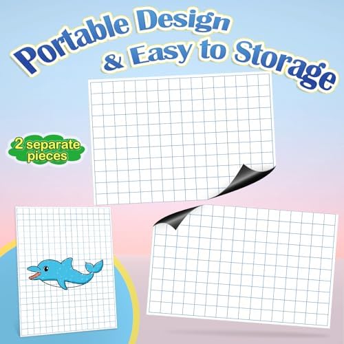 Aizweb Giant Magnetic Graph Paper,Dry Erase Grid Graphing for Classroom Whiteboard Accessories,Chart Paper Teacher Must Have Homeschool Teaching Supplies,Teacher Essential,21.5" x 16.5"