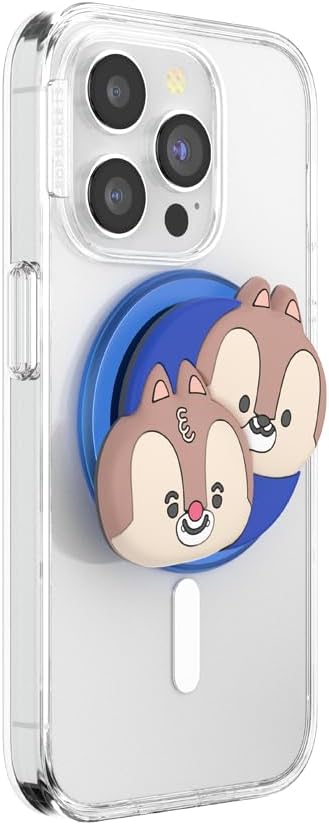 PopSockets Phone Grip for MagSafe, Magnetic Holder- Chip N' Dale | Removable, For Kindle / Android / iPhone, With Magnet, Disney, Mickey Mouse, Minnie, Kawaii, Cute