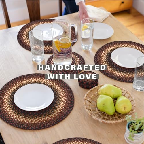 Homespice Prescott Jute Braided Placemats, Round 15" Set of 2