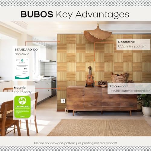 BUBOS 6 Pack Art Acoustic Wall Panels,70.8”x47.2”Self Adhesive for Home Decor