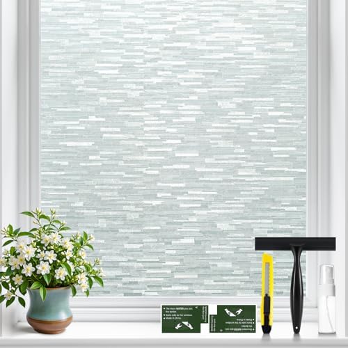 GTJ Frosted Glass Window Film for Privacy, Static Cling,17.5" x 78.7"in