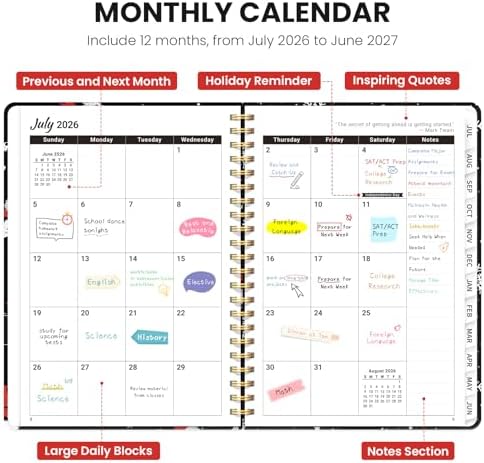 ZOTIA Planner 2026-2027 Weekly & Monthly Calendar Planner Jul 2026-Jun 2027
