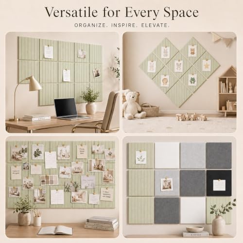 Stripe Felt Bulletin Board Tiles, Cork Board Alternative 48 x 36 in
