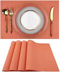 WAZAIGUR Placemats Crisscross Woven Vinyl Place Mats Set of 4 Orange