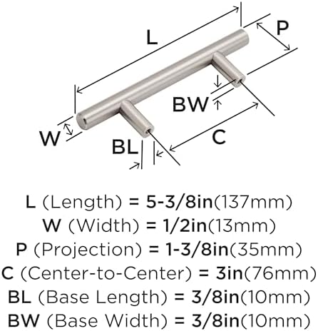 Amerock 10 Pack 3" Bar Pulls Satin Nickel Drawer Pull
