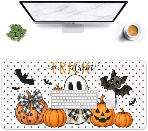 Britimes Large Mouse Pad, Mouse Pad, 31.5 x 15.7 Inch, Halloween Cute Ghost
