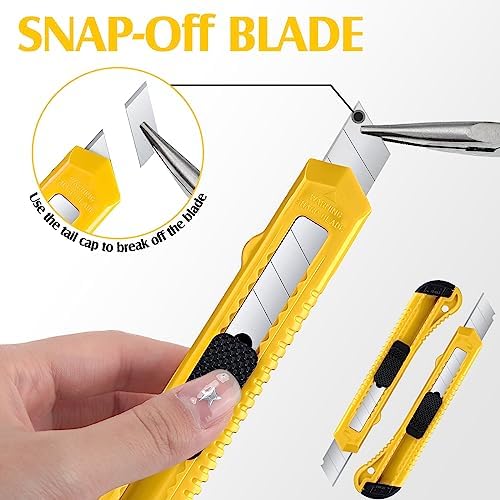 100 Pcs Box Cutter Retractable 18mm Blade for Office Craft Home