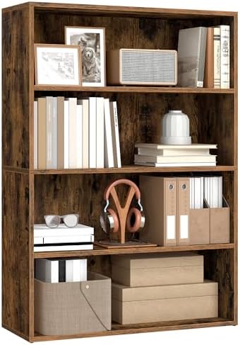 VASAGLE 4-Tier Bookshelf, Storage Organizer, 31.5 x 9.4 x 42.5 Inches