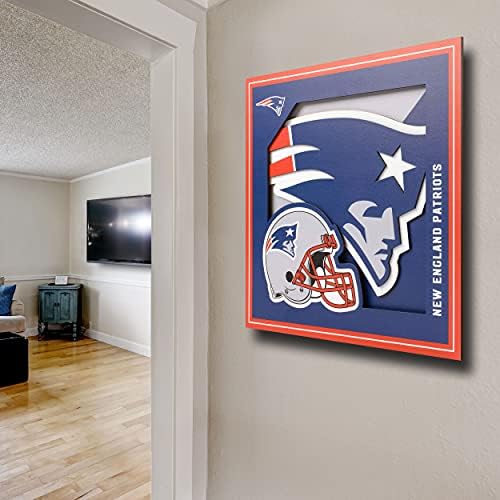 YouTheFan NFL New England Patriots 3D Logo Series Wall Art