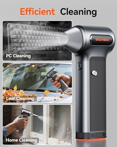 WOLFBOX MF200 Compressed Air Duster, Removable Battery, Car Cleaning, Home