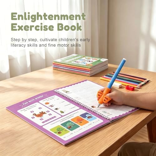 Ddaowanx Magic Grooved Writing Practice for Kids Ages 3-8,Kindergarten Book