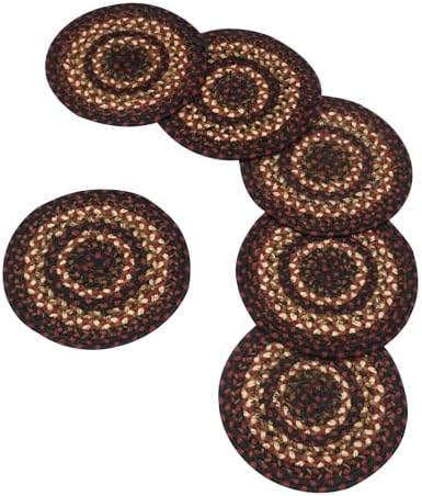 Homespice Prescott Braided Trivets Ideal as Pot Holders, Round 8" Set of 6