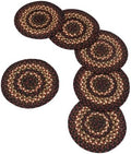 Homespice Prescott Braided Trivets Ideal as Pot Holders, Round 8" Set of 6