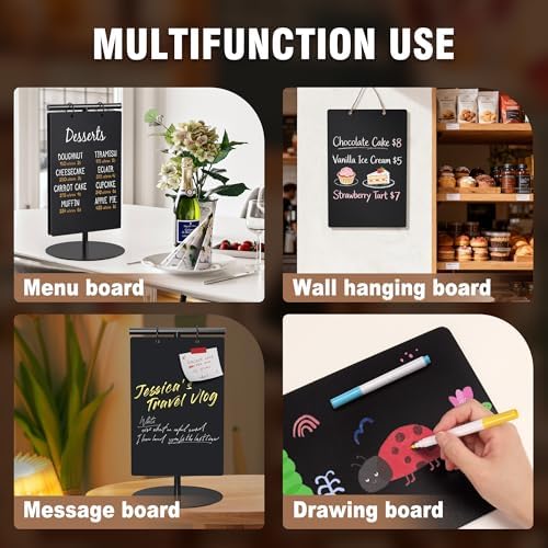 SELEAD Small Chalkboard Words Sign w/Metal Stand, 2 Pack 8”x12”, Rectangle