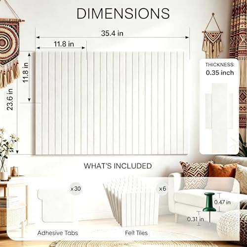 Felt Bulletin Board for Wall, White – 6 Pack Cork Board Alternative