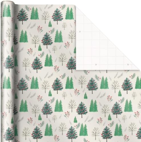 Hallmark Christmas Wrapping Paper with Ribbon, Bows, Seals (Red and Green)