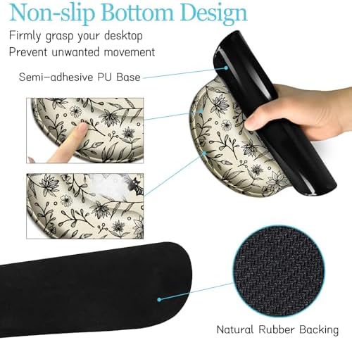 LIMKRIAN Goth Bat Ergonomic Mouse Pad Set, Large Desk Mat for Desktop