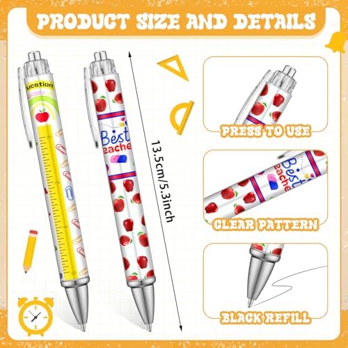 50 Pcs Teacher Pen Bulk Back to School Gifts Funny Ballpoint Pens Thank You Teacher First Day Back to School Gifts for Student Motivational Inspirational Classroom Office Writing Stationery Supplies