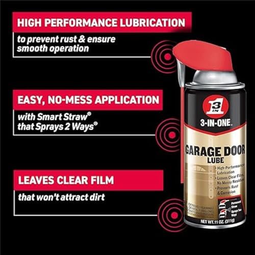 3-IN-ONE Professional Garage Door Lubricant, Smart Straw, 11 OZ [2-Pack]